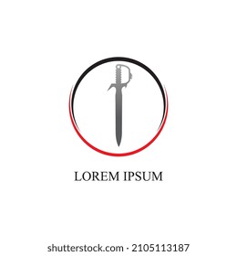 Schwertlogo und Vektorsymbol