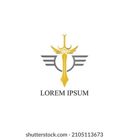 logotipo de la espada y símbolo de imagen vectorial