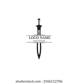sword logo and symbol vector icon image
