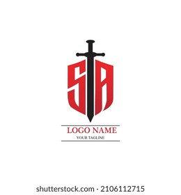 Schwertlogo und Vektorsymbol