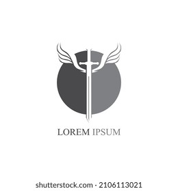 sword logo and symbol vector icon image