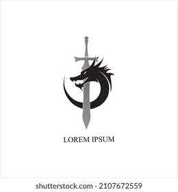 sword logo and symbol vector icon image
