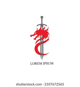 logotipo de la espada y símbolo de imagen vectorial