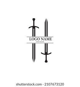 Schwertlogo und Vektorsymbol
