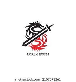 logotipo de la espada y símbolo de imagen vectorial