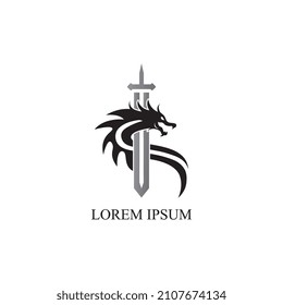 sword logo and symbol vector icon image