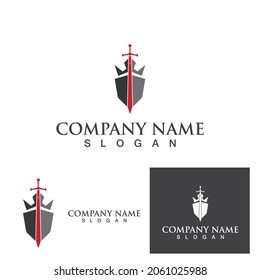logotipo de espada y plantilla de vector de símbolo