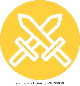 Sword Logo. Tournament of Warrior Symbol. Icon Vector

