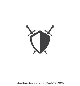 Sword Logo Vector Flat Design Stock Vector (Royalty Free) 1566023206