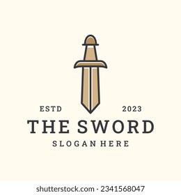 Sword logo vector icon illustration hipster vintage retro