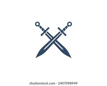 ilustración del icono del vector del logotipo de la espada, plantilla del logotipo