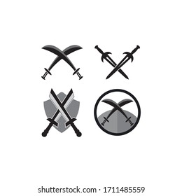 Plantilla de ilustración vectorial de logotipo de espada
