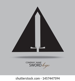 sword logo. vector of swords. Stylized Black Metal Battle Sword vector logo.