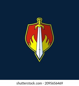 Plantillas vectoriales de logotipo de espada aisladas en fondo blanco