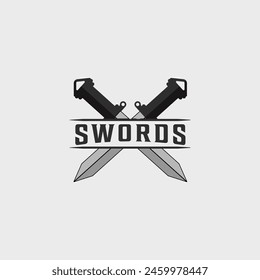 sword logo vintage vector illustration template icon graphic design