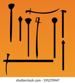Sword & mace icon set