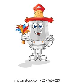 the sword maid mascot. cartoon vector