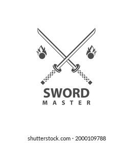 Sword Master Logo Design Vector