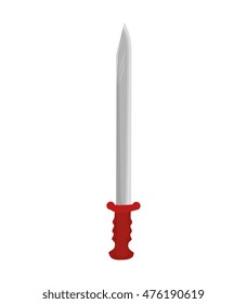 sword medieval old and antique weapon armor equipment vector illustration