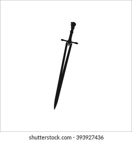 Sword medieval simple icon on white background