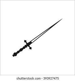 Sword medieval simple icon on white background