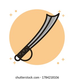 Diseño de icono de arma medieval con espadas. Ilustración de vectores de guerrero Knight Knight