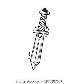 sword medieval weapon sketch style