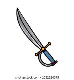 Sword medieval weapon vector illustration
