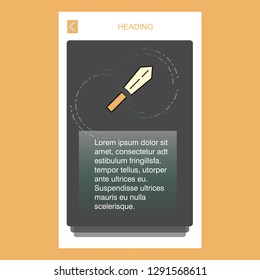 Sword mobile vertical banner design design. Vector