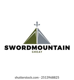 Sword Mountain Icon Logo Design Template