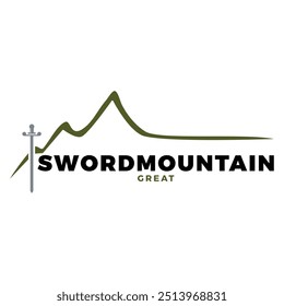 Sword Mountain Icon Plantilla de diseño de logotipo
