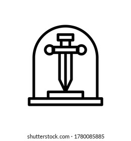 Schwert, Museumssymbol. Einfache Linie, Umrisslinien, Vektorelemente von historischen Dingen Symbole für ui und ux, Website oder mobile Anwendung