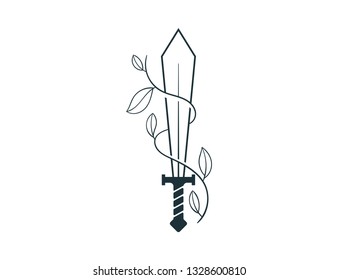 sword and nature illustration