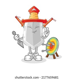 la caricatura de la espada ninja. vector de caracteres