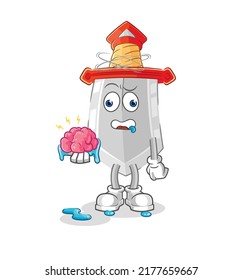 la espada no vector cerebral. personaje de caricatura