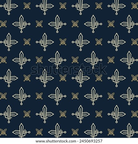 Sword notable trendy multicolor repeating pattern vector illustration background design