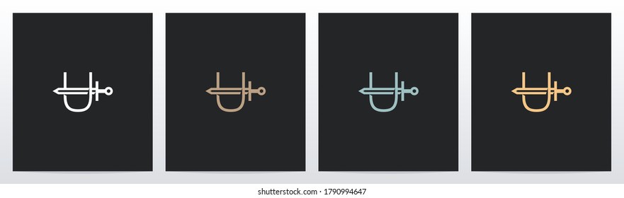 Sword On Letter Logo Design U