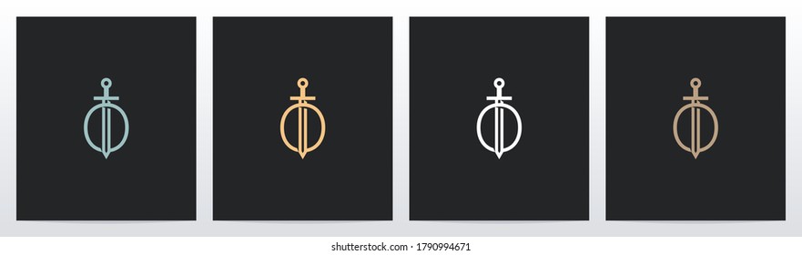 Sword On Letter Logo Design O