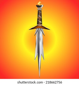 sword on a red background