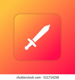 Sword orange bright app ui/ux Icon / Logo design