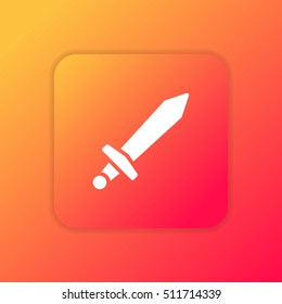 Sword orange bright app ui/ux Icon / Logo design