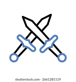 Sword Outline bold Ícone de vetor que pode ser facilmente modificado ou editado 