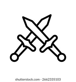 Sword Outline bold Vektorsymbol, das leicht geändert oder bearbeitet werden kann 