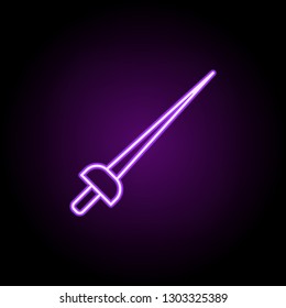 sword outline icon. Elements of Sport in neon style icons. Simple icon for websites, web design, mobile app, info graphics