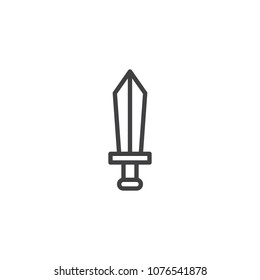 Sword outline icon. linear style sign for mobile concept and web design. Ancient weapon simple line vector icon. Symbol, logo illustration. Pixel perfect vector graphics