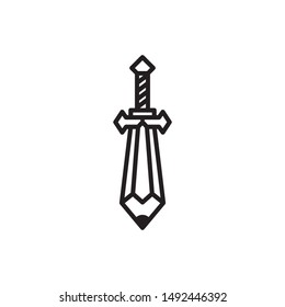 Sword and pencil. Abstract, creative logo design  Color and text can be changed according to your need.