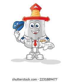the sword pilot mascot. cartoon vector