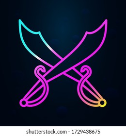 Schwert, Raubkopierer-Symbol. Einfache dünne Linie, Umrissvektor von Pirate-Icons für ui und ux, Website oder mobile Anwendung