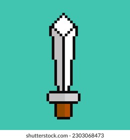 sword pixel art icon design illustration 