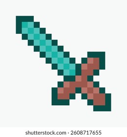 sword pixel art icon vector illustration.